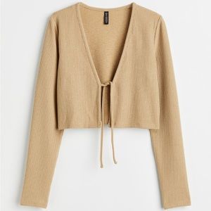 H&M Ribbed Tie Detail Cardigan Size M